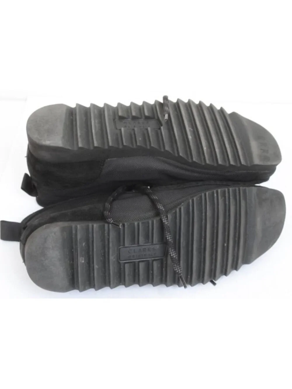 Clarks Wallabee Men's 11.5 Black Leather Chukka Hi Top Razor Sole Lace-up Boot